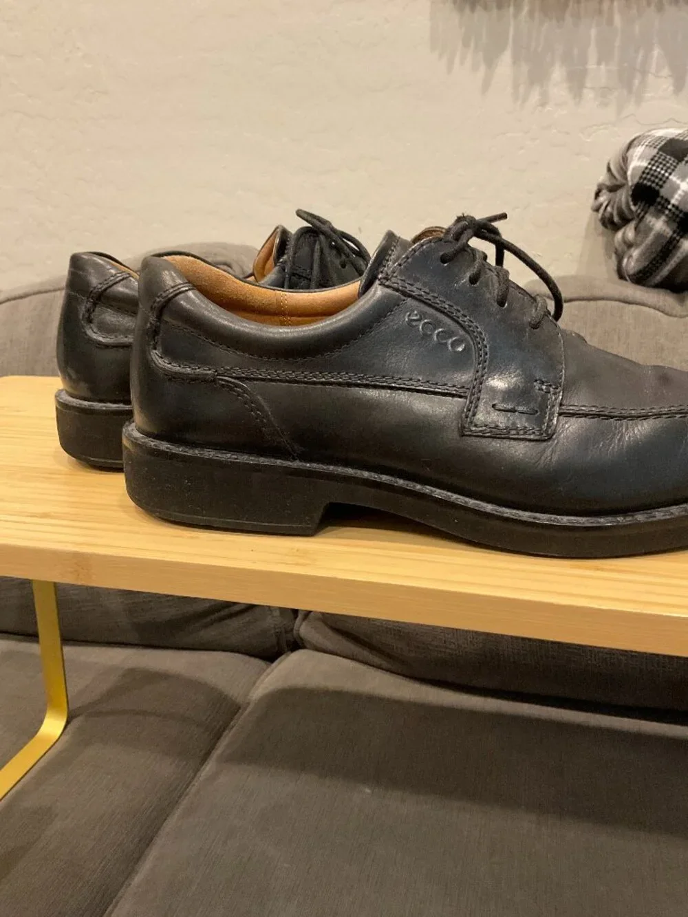 ECCO Black Leather Lace Up Derby Dress Shoes Mens EU 41 US 7.5